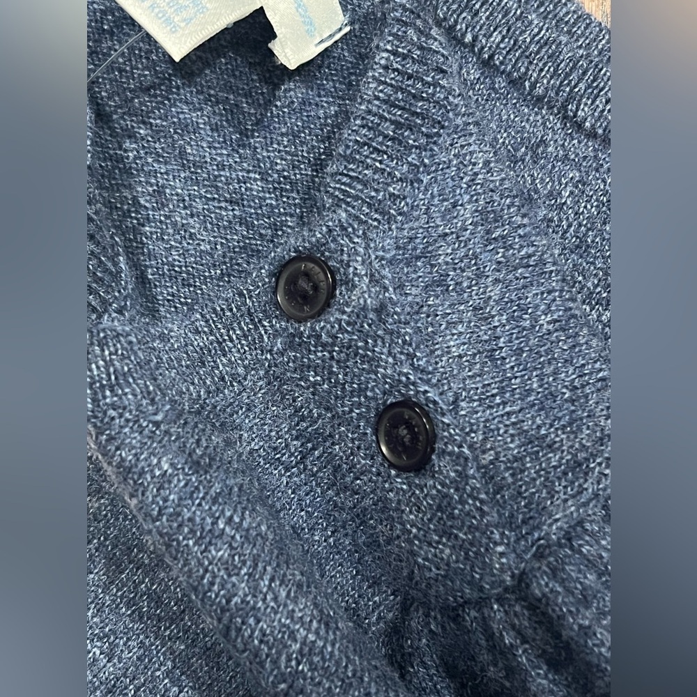 RALPH LAUREN INFANT Sweater Blue Knit HEART Wool 2 Button Size 24M - Picture 5 of 12
